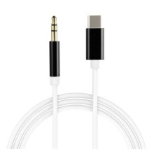 Кабель аудио TypeC - AUX jack 3,5mm, ультрагибкий, белый, черный, GCR-52329