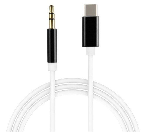 Кабель аудио TypeC - AUX jack 3,5mm, ультрагибкий, белый, черный, GCR-52329