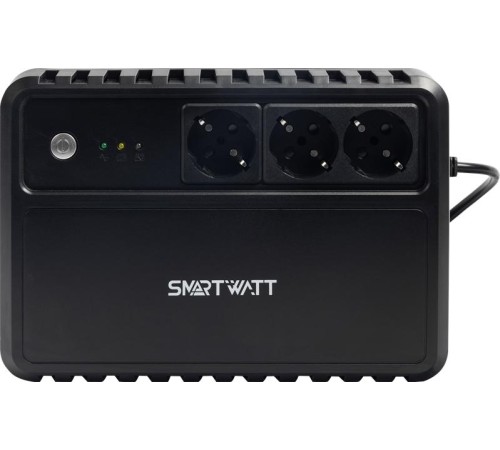 Источник бесперебойного питания SmartWatt ИБП линейно-интерактивный, мощность 600/360 ВА/Вт, напольный, LED индикация, Shuko CEE7/4 - 3 шт.