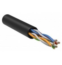 Каб. в. п. U/UTP кат. 5E 4x2х24AWG solid LSZH 305м чер.