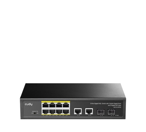 Коммутатор/ 8-10/100/1000 BASE-T Gigabit ports,2-Port 10/100/1000 BASE-T Gigabit Uplink ports, 2-1000 BASE-X SFP Slot, 8-port IEEE 802.3at PoE+ Injector, Supports PoE power up to 30W for each PoE port, Extend Mode (Port#7 and #8 support transmit distance