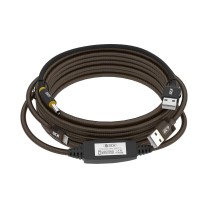 GCR Кабель активный 10.0m USB 2.0, AM/microB, черно-прозрачный, с усилителем сигнала, разъём для доп.питания, 28/24 AWG, GCR-53813