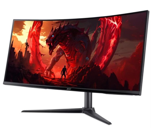 Монитор 34'' ACER Nitro XZ342CUV3bmiiphx,ZeroFrame,Curved 1500R Black,21:9,VA,3440x1440,1ms,400cd,180Hz,2xHDMI(2.0)+1xDP(1.4)+SPK+Audio out,Speakers 2Wx2,sync: FreeSync Premium,hdr: HDR 400,H.Adj.100