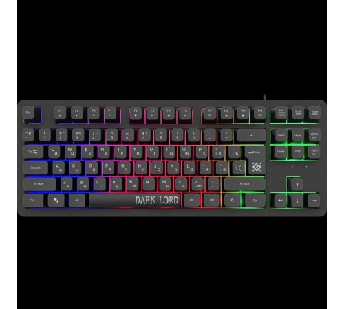 Defender Проводная игровая клавиатура Dark Lord GK-580 RU, черный,радужная,87кнопок