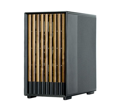 корпус ZALMAN P10 NAMU, MATX, BLACK, WINDOW, FRONT COVER WALNUT, 2x3.5", 3x2.5", 1xUSB TYPE-C, 1xUSB3.0, FRONT 2x120mm, REAR 1x120mm ARGB (незначительное повреждение коробки)