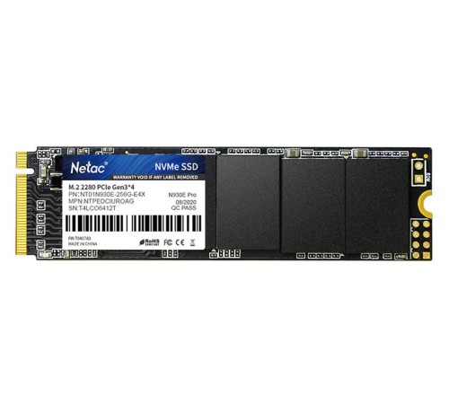 SSD накопитель Netac SSD N930E Pro 256GB PCIe 3 x4 M.2 2280 NVMe 3D NAND, R/W up to 2040/1270MB/s, IOPS(R4K) 150K/180K, TBW 150TB, 3y wty SSD накопитель Netac SSD N930E Pro 256GB PCIe 3 x4 M.2 2280 NVMe 3D NAND, R/W up to 2040/1270MB/s, IOPS(R4K) 150K/180K, TBW 150TB, 3y wty