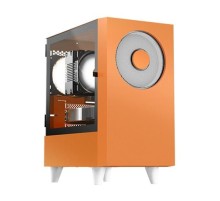Корпус без блока питания/ Case WIZMAX EM1, Mini-Tower, TG, 1x160mm + 1x120mm LED, 1xUSB-A 3.0 + 2xUSB-A 2.0, mATX, mITX, Woofer Orange