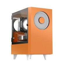 Корпус без блока питания/ Case WIZMAX EM1, Mini-Tower, TG, 1x160mm + 1x120mm LED, 1xUSB-A 3.0 + 2xUSB-A 2.0, mATX, mITX, Woofer Orange