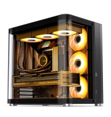 Корпус без блока питания/ Case JONSBO TK-2, Midi-Tower, TG, no fans, 1xUSB-A 3.2 + 1xUSB-C 3.2, ATX, mATX, mITX Black
