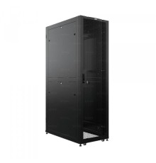 19" Напольный серверный шкаф NTSS DS 48U 800х1070 мм, двойные боковые стенки, панель потолка с 4-я вводами, дверь перфорированная, дверь перфорированная двухстворчатая, регулируемые опоры, ролики, заземление, черный RAL 9005