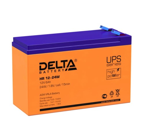 Аккумуляторная батарея DELTA BATTERY HR 12-24 W (12 В / 6 Ач) Аккумуляторная батарея DELTA BATTERY HR 12-24 W (12 В / 6 Ач)