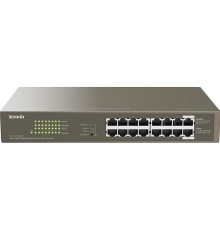 Коммутатор/ Tenda TEG1116P-16-150W 1000M&PoE 16-Port Gigabit Ethernet Switch with 16-Port PoE