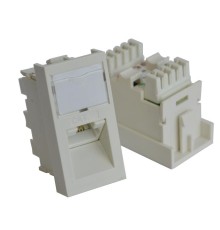  Вставка RJ-45 UTP Cat.5E, 22.5x45 мм угловая, с маркировкой, белая