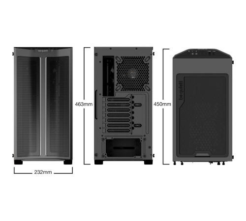 Корпус ПК без блока питания/ Case be quiet! PURE BASE 500 FX, Midi-Tower, TG, 3x120mm + 1x140mm ARGB, 1xUSB-A 3.2, 1xUSB 3.2 Type-C, ATX, mATX, mITX Black