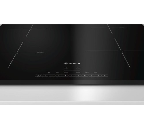 Встраиваемая индукционная панель BOSCH Индукционная,  60 см, индукция, скошенный край, сенсорное управление, черный