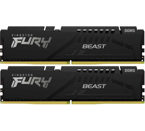 Память оперативная/ Kingston 64GB 5200MT/s DDR5 CL36 DIMM (Kit of 2) FURY Beast Black EXPO Память оперативная/ Kingston 64GB 5200MT/s DDR5 CL36 DIMM (Kit of 2) FURY Beast Black EXPO