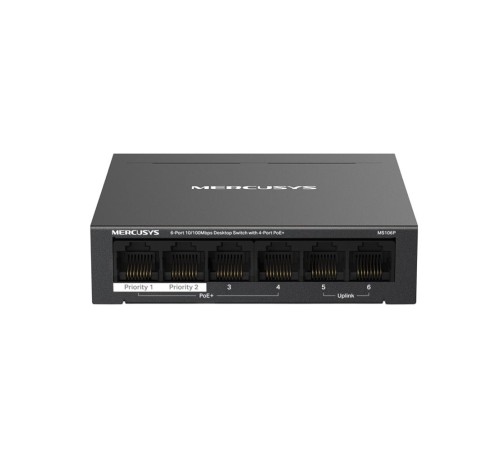 Коммутатор/ 6-Port 10/100Mbps Desktop Switch with 4-Port PoE+ Коммутатор/ 6-Port 10/100Mbps Desktop Switch with 4-Port PoE+