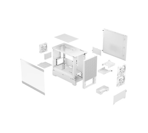Корпус ПК без блока питания/ Case Fractal Design Pop Mini Air RGB TG Clear Tint, Mini-Tower, 3x120mm RGB, 2xUSB-A 3.2 mATX, mITX White
