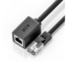Greenconnect Удлинитель патч-корда прямой 3.0m, FTP медь, кат.6, черный, никелированный коннектор, 24 AWG, Premium ethernet high speed 10 Гбит/с, RJ45, T568B, GCR-51800
