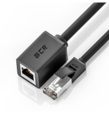 Greenconnect Удлинитель патч-корда прямой 3.0m, FTP медь, кат.6, черный, никелированный коннектор, 24 AWG, Premium ethernet high speed 10 Гбит/с, RJ45, T568B, GCR-51800
