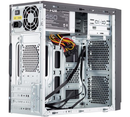 Корпус с блоком питания 500Вт./ Case Foxline FL-702, mATX, 1x5.25EXT, 1x3.5EXT, 2x3.5INT, 2xUSB2.0, HDA, w/o FAN, w/500W ATX PSU, w/1.2m EU pwr cord