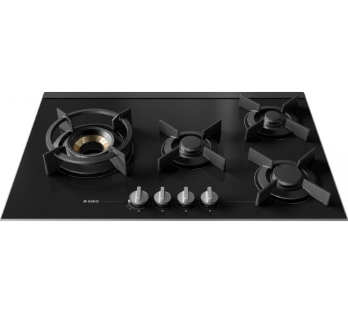 Газовая варочная панель ASKO/ Арт. 741476 Газовая варочная панель ASKO, 4 зоны,материал стеклокерамика,кольцо для вока-чугун,электроподжиг,конфорка Fusion ,цвет черный