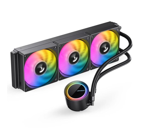 Система жидкостного охлаждения/ Water Cooling System JONSBO TG-360 Black (300W, 360mm, Black, ARGB/ Fans: 3x120mm, 66.19CFM, 35.4dBA, 1800RPM/ Pump height 72mm, 30dBA, 2400RPM, Rad thickness 27mm/ S: 1700, 1200, 115X, AM5, AM4) Система жидкостного охлаждения/ Water Cooling System JONSBO TG-360 Black (300W, 360mm, Black, ARGB/ Fans: 3x120mm, 66.19CFM, 35.4dBA, 1800RPM/ Pump height 72mm, 30dBA, 2400RPM, Rad thickness 27mm/ S: 1700, 1200, 115X, AM5, AM4)