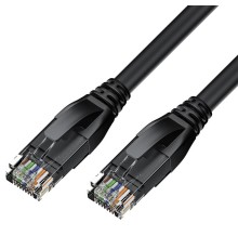 GCR Патч-корд PROF прямой 0.5m, UTP медь кат.5e, черный, литой, 24 AWG, ethernet 1 Гбит/с, RJ45, T568B, GCR-53121