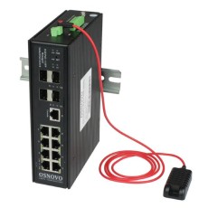 Промышленный PoE коммутатор Gigabit Ethernet OSNOVO SW-80804/ILS(port 90W,300W) Промышленный управляемый (L2+) HiPoE коммутатор Gigabit Ethernet на 8GE PoE + 4GE SFP порта. С функцией мониторинга температуры/влажности/напряжения. Порты: 1 x GE (