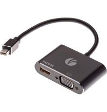 Кабель-переходник/ Кабель-переходник miniDisplayPort(M) ---> HDMI(F)+VGA(F)4K@30Hz VCOM Allum shell<CG646M-0.15>