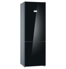 Холодильник BOSCH Serie 6, Full NoFrost,  Габариты 203x70x67, Общий пол. объем: 435 (х:330, м:105), Черный под стеклом, Цифровой LCD дисплей, Утопленные ручки во всю высоту, Multi Airflow,  Нулевые зоны VitaFresh plus с регулировкой температуры, Зона свеж