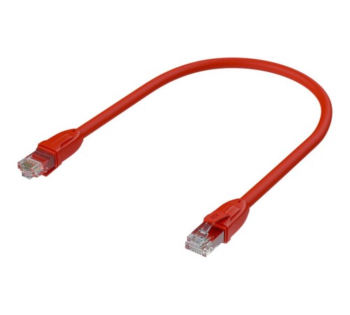 GCR Патч-корд прямой 1.0m UTP кат.6, красный, 24 AWG, ethernet high speed, RJ45, T568B, GCR-52374