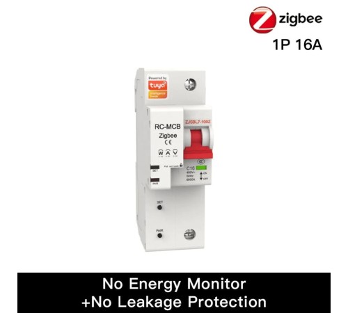 Выключатель автоматический MOES Zigbee circuit breaker 1P 16A Выключатель автоматический MOES Zigbee circuit breaker 1P 16A