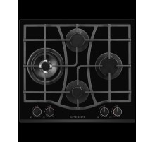 Варочная поверхность Kuppersberg/ Варочная поверхность Kuppersberg, газ, High-Tech, автоматический электроподжиг, газ-контроль, материал решеток чугун, форсунки под сжиженный газ, мощность конфорок 1., 1.75, 3, 4 кВт, цвет черный