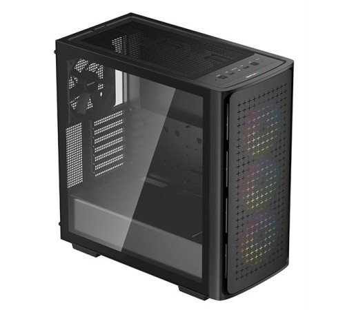корпус Deepcool CK560 без БП, боковое окно (закаленное стекло), 3xARGB LED 120мм вентилятора спереди и 1x140мм вентилятор сзади, черный, ATX