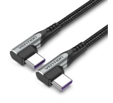 Кабель Vention USB 2.0 CM/CM угловой - 1м. Серый 5А PD100W