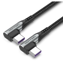 Кабель Vention USB 2.0 CM/CM угловой - 1м. Серый 5А PD100W