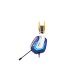 Гарнитура игровая проводная Dareu EH732 Mecha Blue (синий), подключение USB, подсветка RGB (Мятая упаковка)