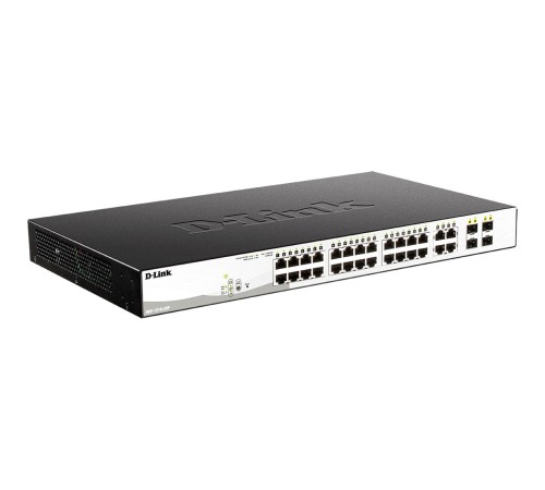 Коммутатор/ DGS-1210-28P/F5A Настраиваемый L2 PoE-коммутатор, 24x1000Base-T, 4хCombo 1000Base-T/SFP