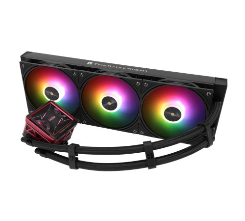 Водяное охлаждение для процессора/ Water Cooling System Thermalright Frozen Warframe 360 Ultra Black Argb (360mm, Black, ARGB/ Fans: 3x120mm, 70.84CFM, 22.1dBA, 2000RPM/ Pump height 60mm, 23dBA, 3000RPM, Rad thickness 27mm/ S: 1200, 1700, 1851, 2011, 2066