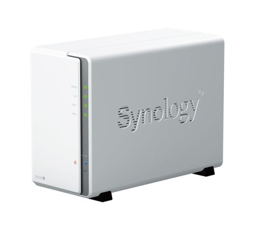Системы хранения данных Synology QC 1,7GhzCPU/1Gb/RAID0,1/upto 2 HP HDD SATA(3.5')/2xUSB3.2/1xGbE/iSCSI/2xIPcam(upto 12)/1xPS/1YW (DS223j) repl DS220j