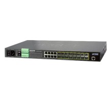 коммутатор/ PLANET 16-Port 100/1000Base-X SFP + 8-Port 10/100/1000Base-T L2/L4 Managed Metro Ethernet Switch (AC+2 DC, DIDO)