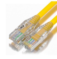 GCR Патч-корд 0.5m UTP кат.6, желтый, коннектор ABS, 24 AWG, ethernet high speed 10 Гбит/с, RJ45, T568B, GCR-55430