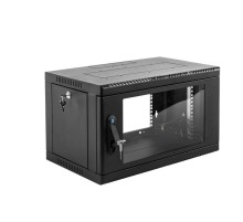 Шкаф ЦМО Шкаф телекоммуникационный настенный сварной 6U (600  350) съёмные стенки, дверь стекло, чёрный