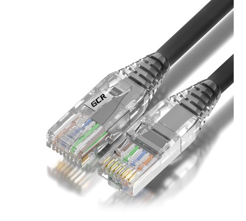 GCR Патч-корд 0.3m UTP кат.6, серый, коннектор ABS, 24 AWG, ethernet high speed 10 Гбит/с, RJ45, T568B, GCR-55421