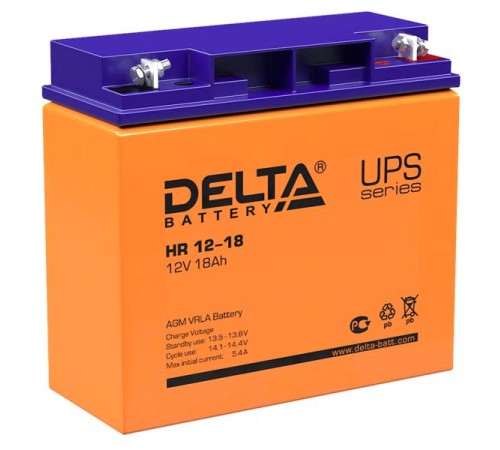 Аккумуляторная батарея Delta Аккумуляторная батарея для ИБП HR 12-18 (12V/18Ah) Аккумуляторная батарея Delta Аккумуляторная батарея для ИБП HR 12-18 (12V/18Ah)
