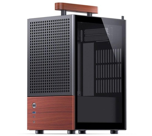 Корпус без блока питания/ Case JONSBO T6, Mini-Tower, 1x140mm, 1xUSB-A 3.0 + 1xUSB-C 3.2, mITX, wood panel + wooden handle Black Корпус без блока питания/ Case JONSBO T6, Mini-Tower, 1x140mm, 1xUSB-A 3.0 + 1xUSB-C 3.2, mITX, wood panel + wooden handle Black