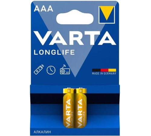 Батарейка AAA/ Батарейка Varta LONGLIFE LR03 AAA BL2 Alkaline 1.5V (4103) (2/20/100) (2 шт.) Батарейка AAA/ Батарейка Varta LONGLIFE LR03 AAA BL2 Alkaline 1.5V (4103) (2/20/100) (2 шт.)