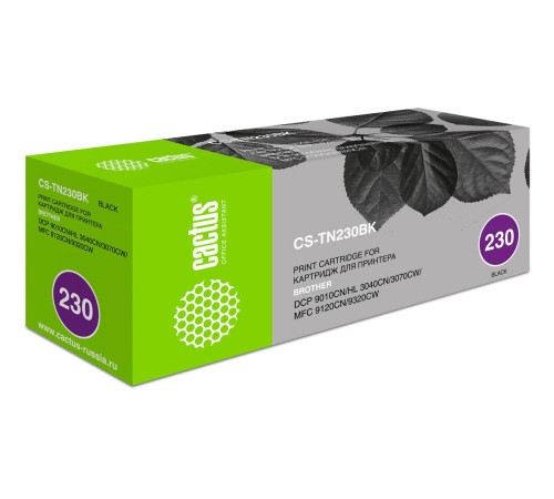 -/ Картридж лазерный Cactus CS-TN230BK TN-230Bk черный (2200стр.) для Brother HL-3040/3070/DCP-9010/MFC