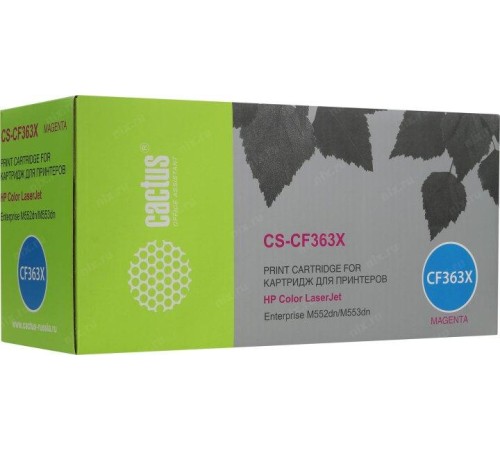 -/ Картридж лазерный Cactus CS-CF363X CF363X пурпурный (9500стр.) для HP CLJ M552dn/M553dn